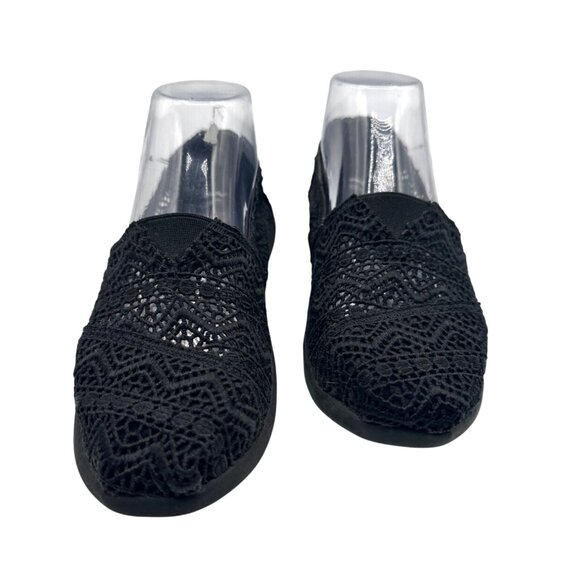Skechers BOBS Size 7 Crochet Slip-On Flats Memory Foam Black - Picture 1 of 9